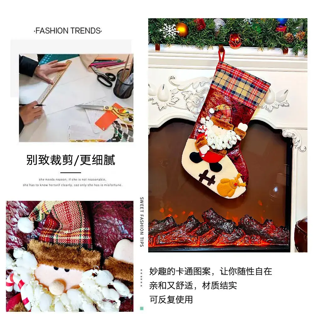 New Cross-Border Christmas Socks 3D Doll Non-Woven — feature 6