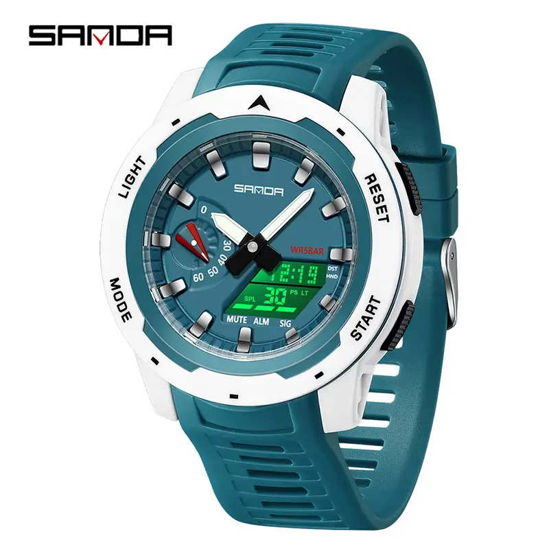 Sanda Multifunctional Outdoor Sports Watch Green Waterproof - Image 9