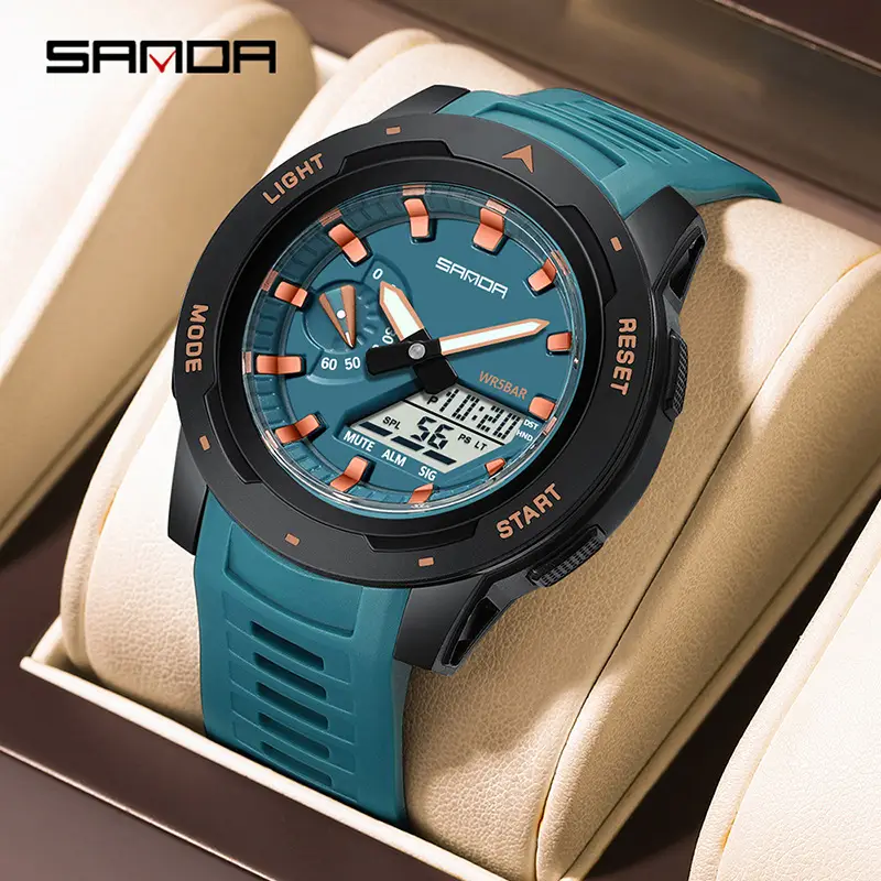 Sanda Multifunctional Outdoor Sports Watch Green Waterproof - Image 11