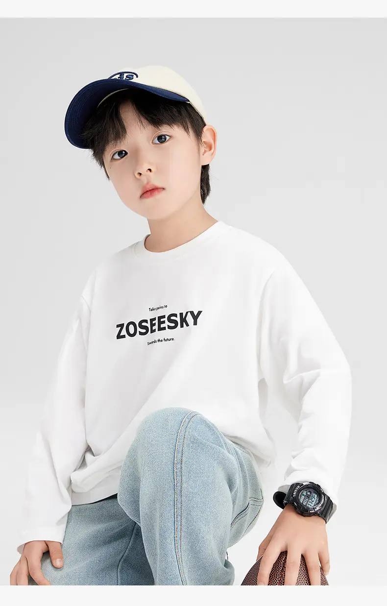 Zuoxi Boys Long Sleeve T-Shirt Pure Cotton Spring 2026 — feature 23
