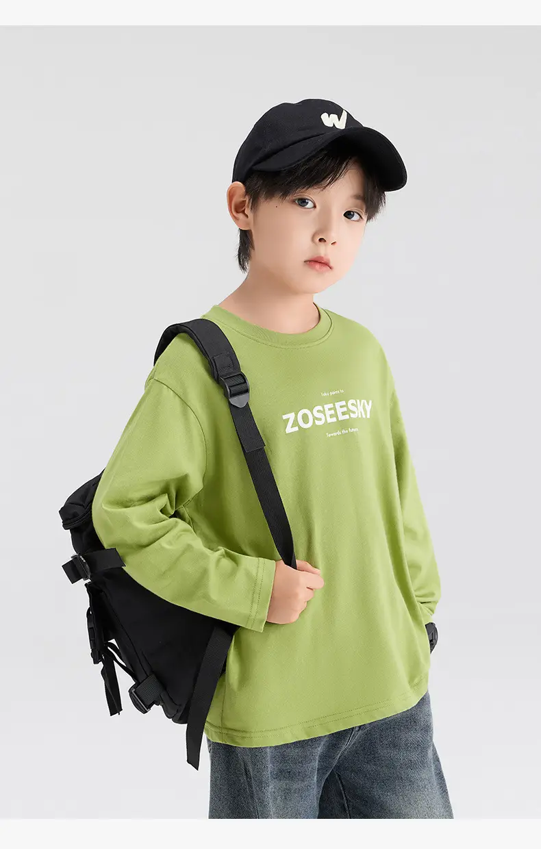 Zuoxi Boys Long Sleeve T-Shirt Pure Cotton Spring 2026 — feature 29