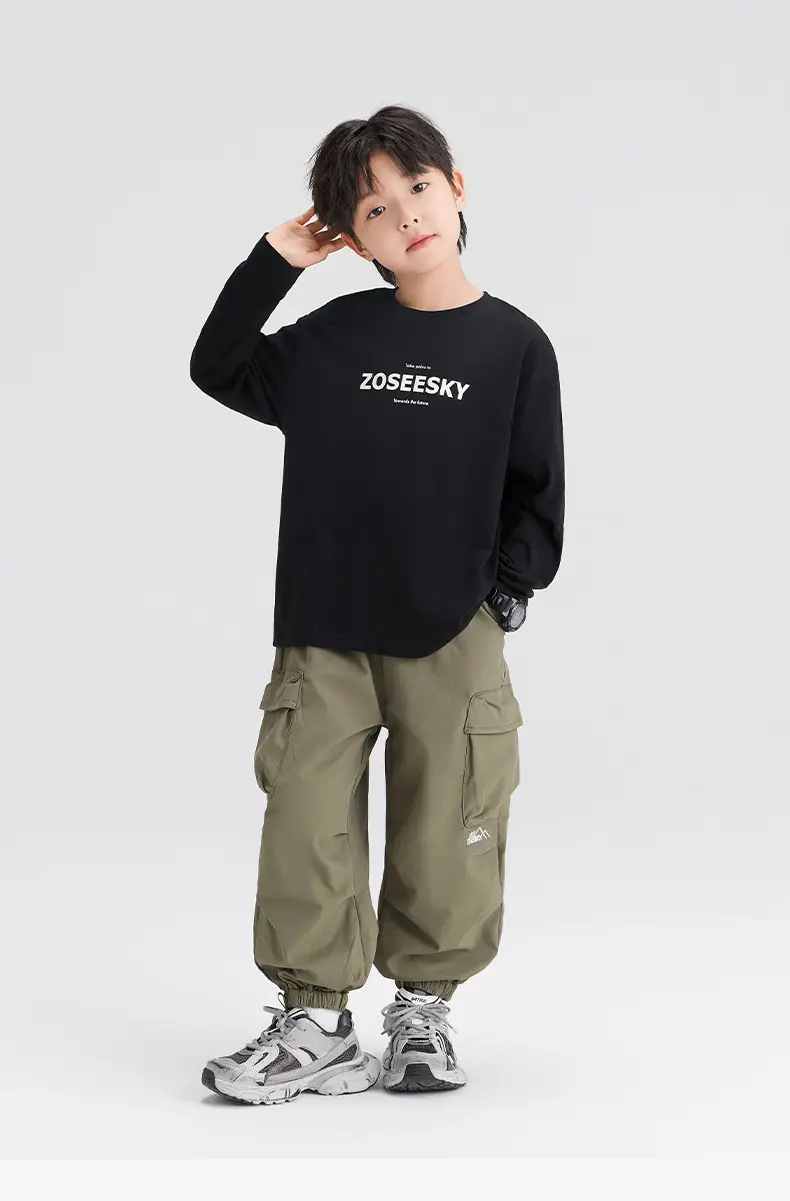 Zuoxi Boys Long Sleeve T-Shirt Pure Cotton Spring 2026 — feature 31