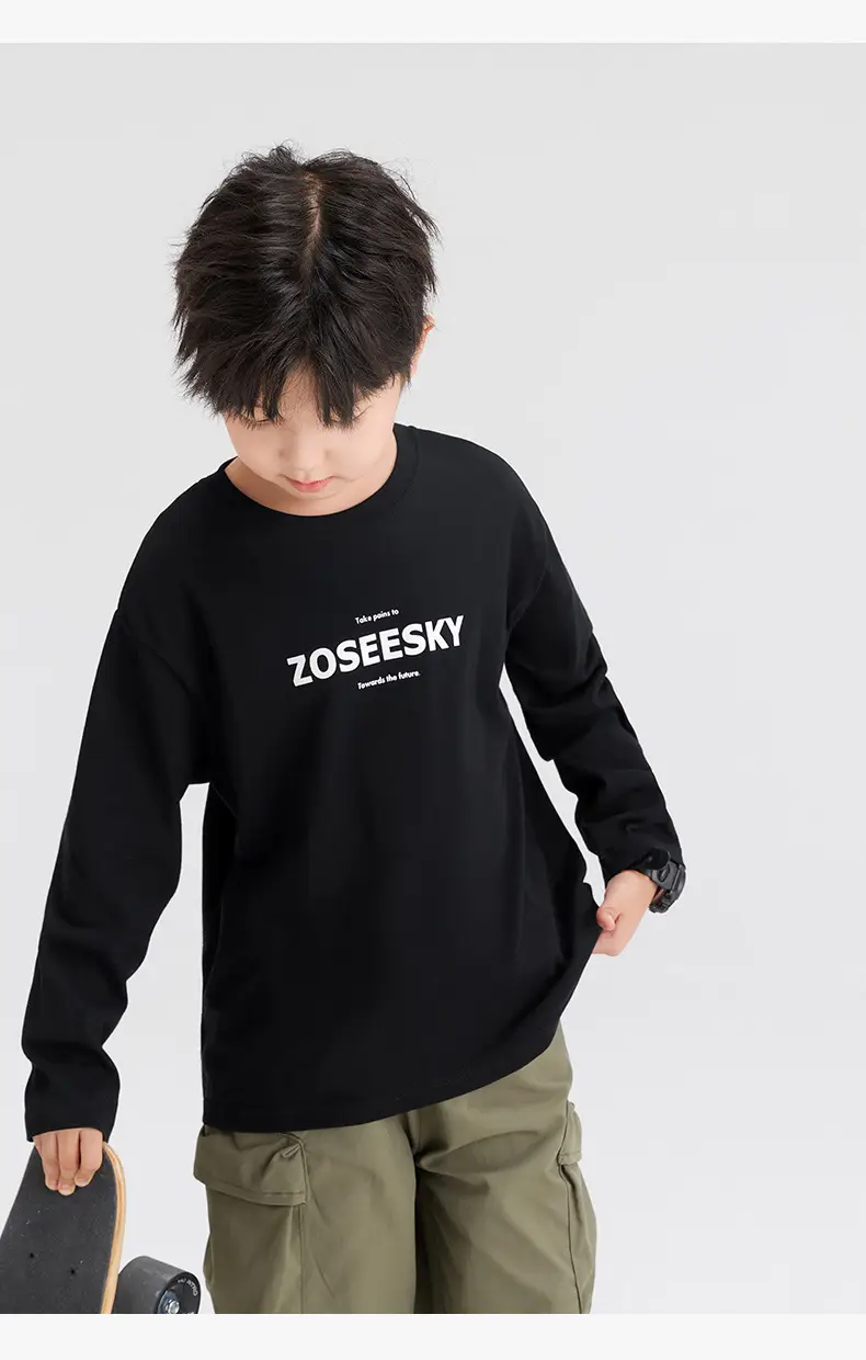 Zuoxi Boys Long Sleeve T-Shirt Pure Cotton Spring 2026 — feature 33