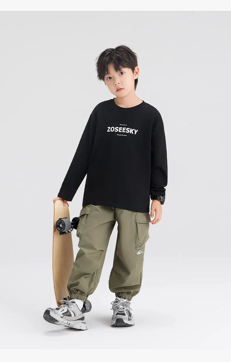 Zuoxi Boys Long Sleeve T-Shirt Pure Cotton Spring 2026 — feature 34