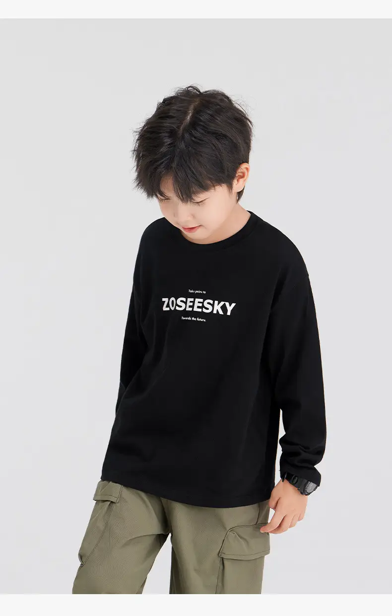 Zuoxi Boys Long Sleeve T-Shirt Pure Cotton Spring 2026 — feature 35