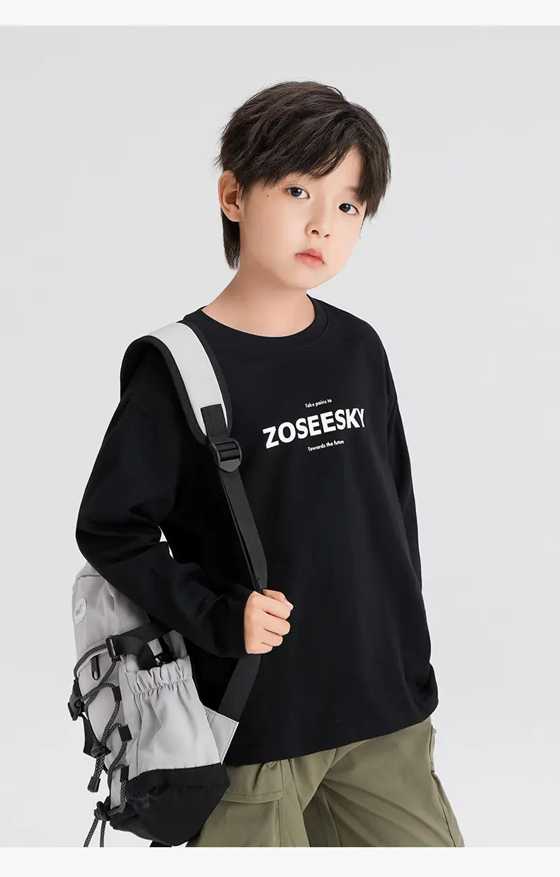 Zuoxi Boys Long Sleeve T-Shirt Pure Cotton Spring 2026 — feature 36