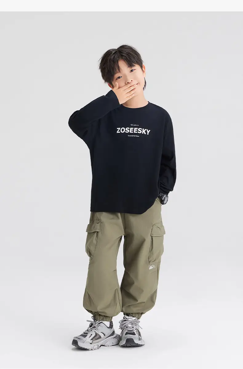 Zuoxi Boys Long Sleeve T-Shirt Pure Cotton Spring 2026 — feature 37