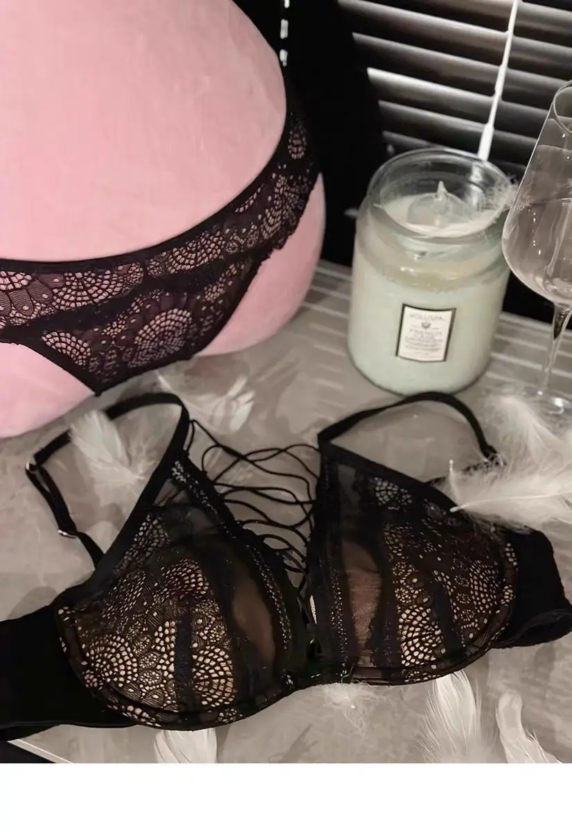 French Style Large Groomed Underwear Women's Small Chest Soft Steel Ring Sexy Pure Desire Strap — feature 2