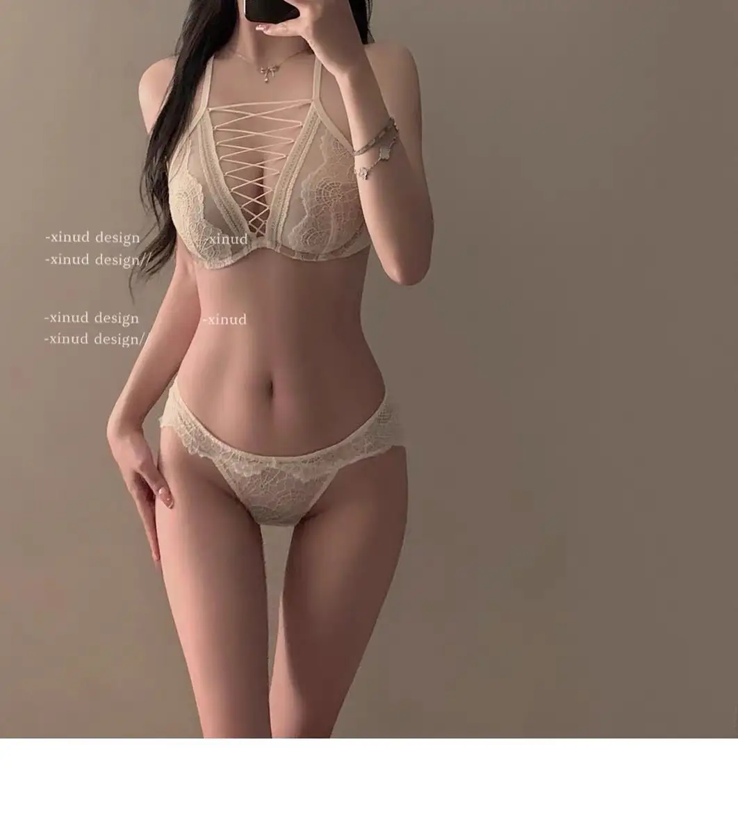 French Style Large Groomed Underwear Women's Small Chest Soft Steel Ring Sexy Pure Desire Strap — feature 6