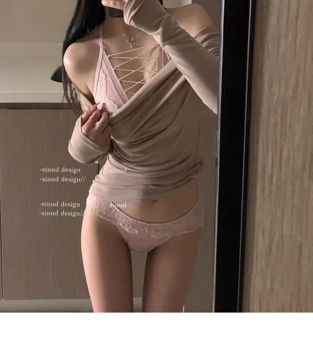 French Style Large Groomed Underwear Women's Small Chest Soft Steel Ring Sexy Pure Desire Strap — feature 8