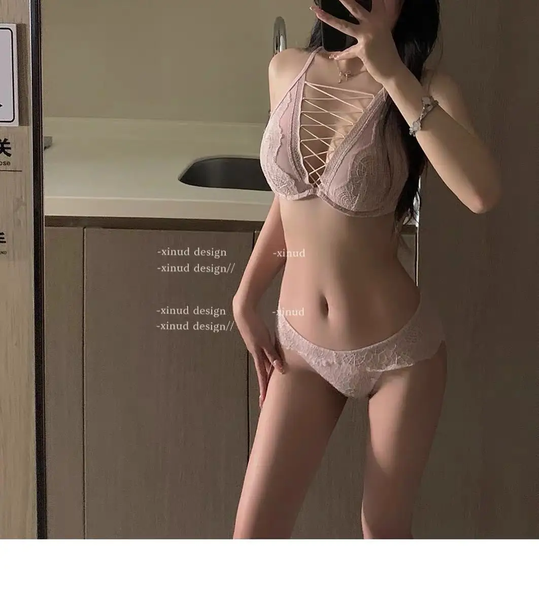 French Style Large Groomed Underwear Women's Small Chest Soft Steel Ring Sexy Pure Desire Strap — feature 9