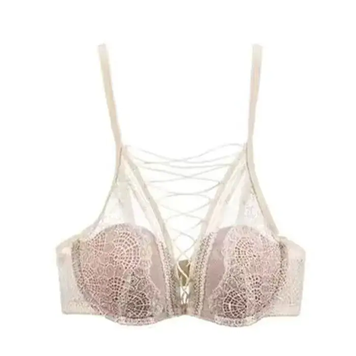 French Style Large Groomed Underwear Women's Small Chest Soft Steel Ring Sexy Pure Desire Strap - Image 2