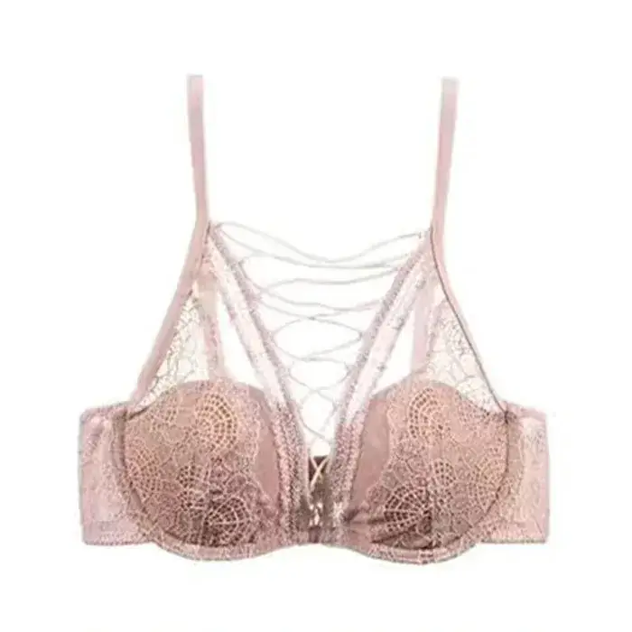French Style Large Groomed Underwear Women's Small Chest Soft Steel Ring Sexy Pure Desire Strap - Image 3