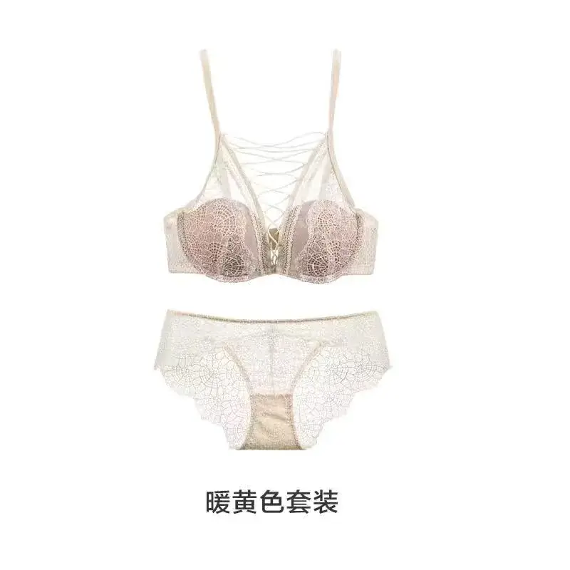 French Style Large Groomed Underwear Women's Small Chest Soft Steel Ring Sexy Pure Desire Strap - Image 5