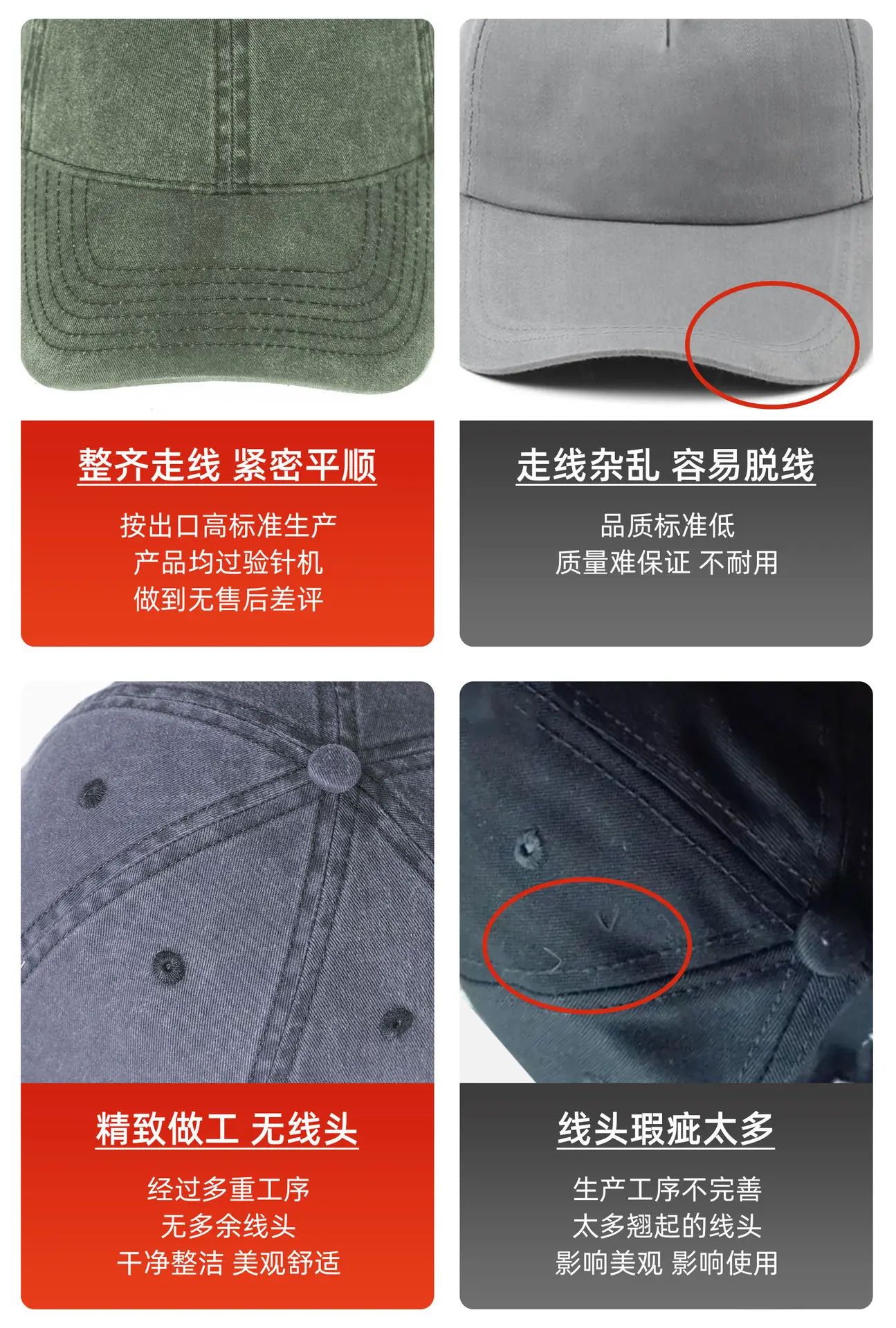 Gray Cotton Baseball Cap with Embroidery — feature 15