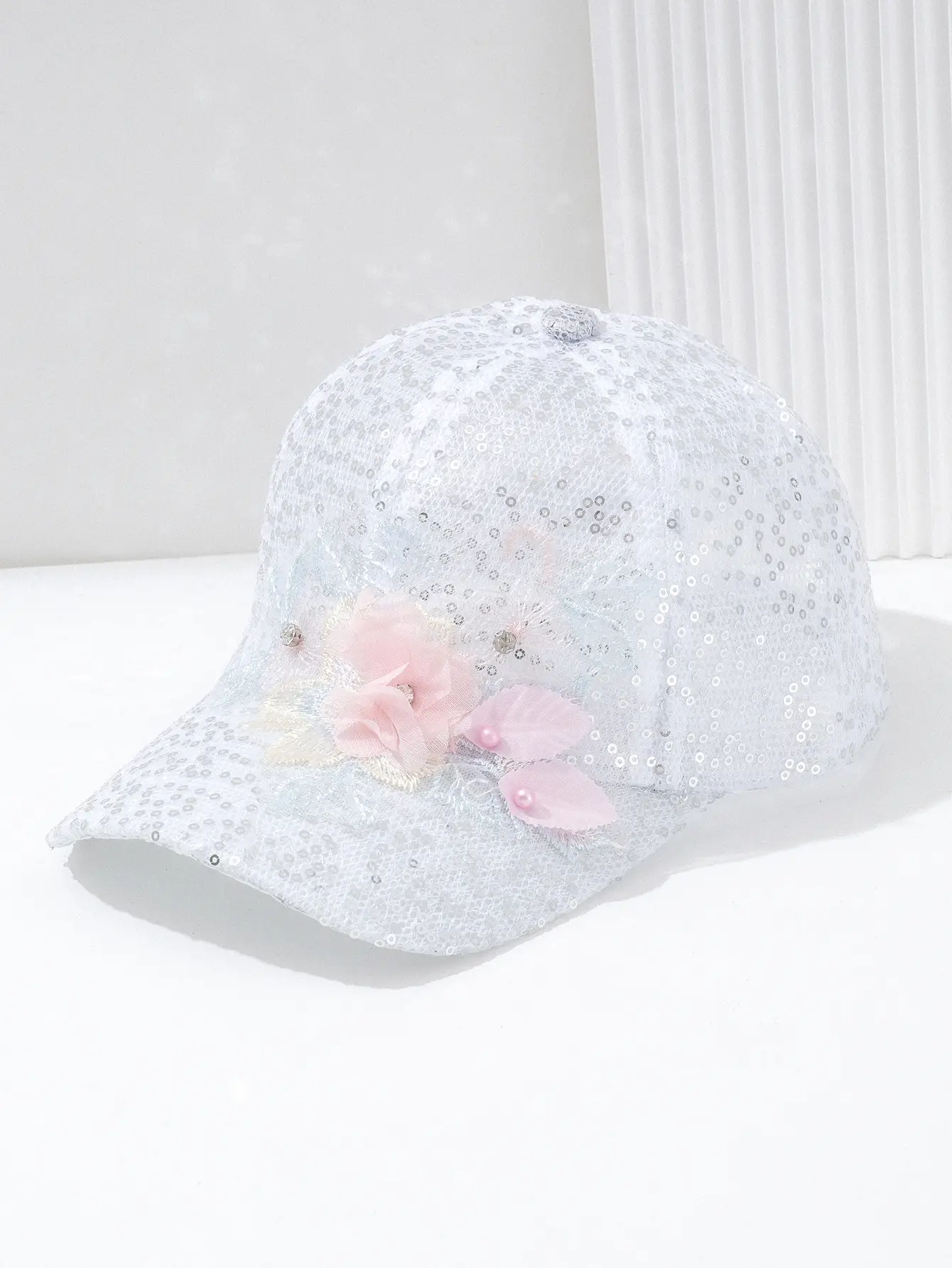 Women's Petal Sequin Baseball Cap Travel Sun Hat — feature 2