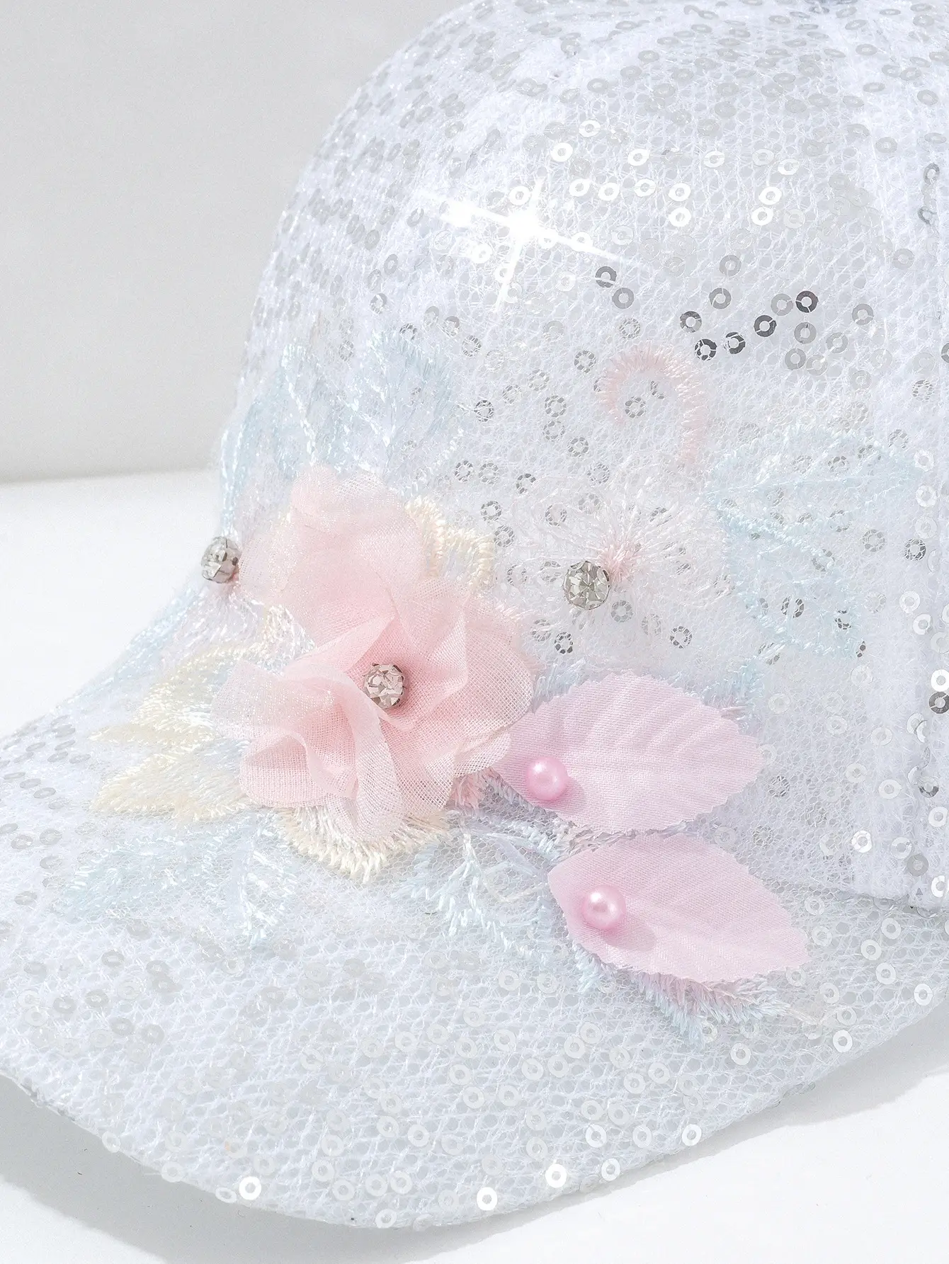 Women's Petal Sequin Baseball Cap Travel Sun Hat — feature 3