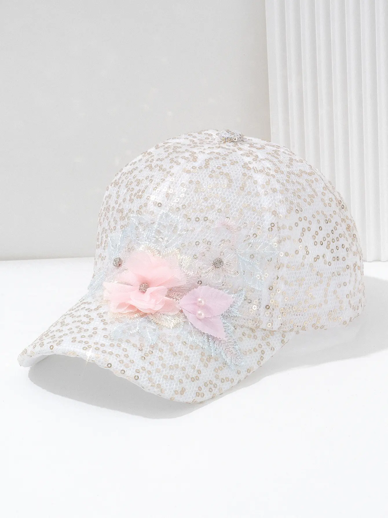 Women's Petal Sequin Baseball Cap Travel Sun Hat — feature 4