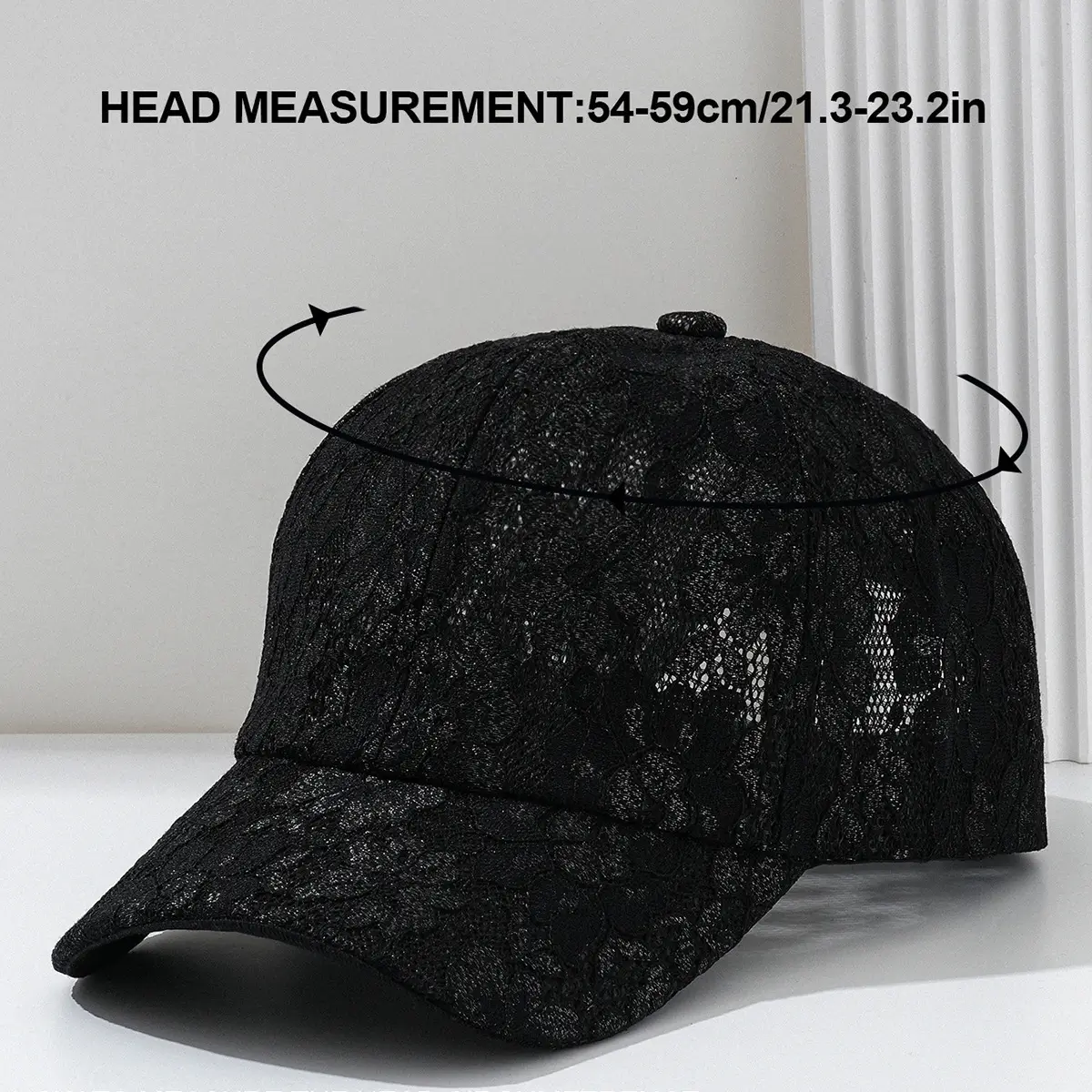 Lace Hollow Baseball Cap Women Men Cream - Image 7