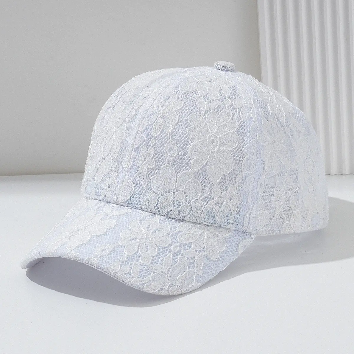 Lace Hollow Baseball Cap Women Men Cream - Image 8