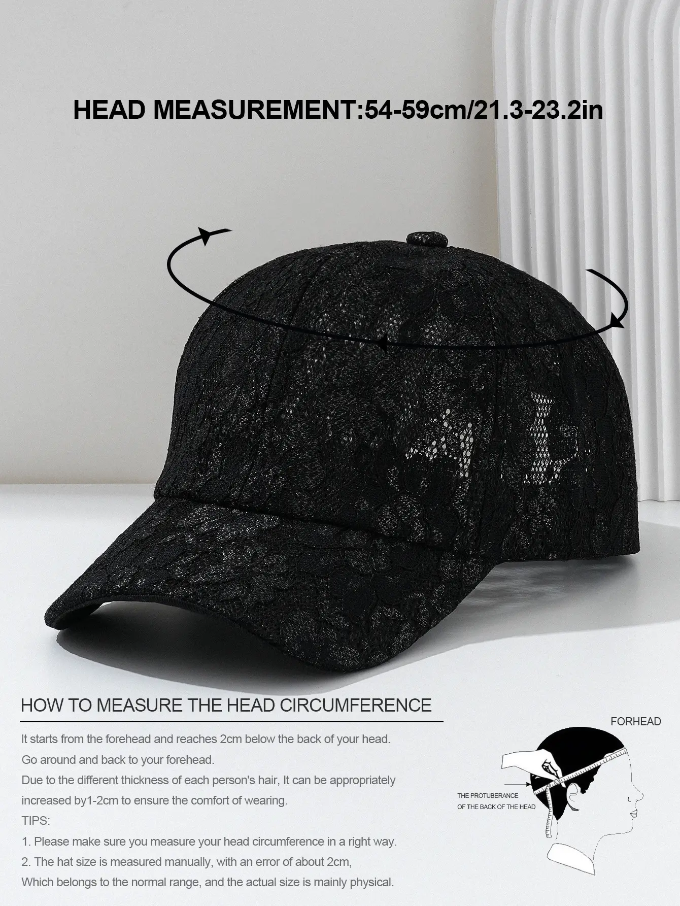 Lace Hollow Baseball Cap Women Men Cream — feature 2