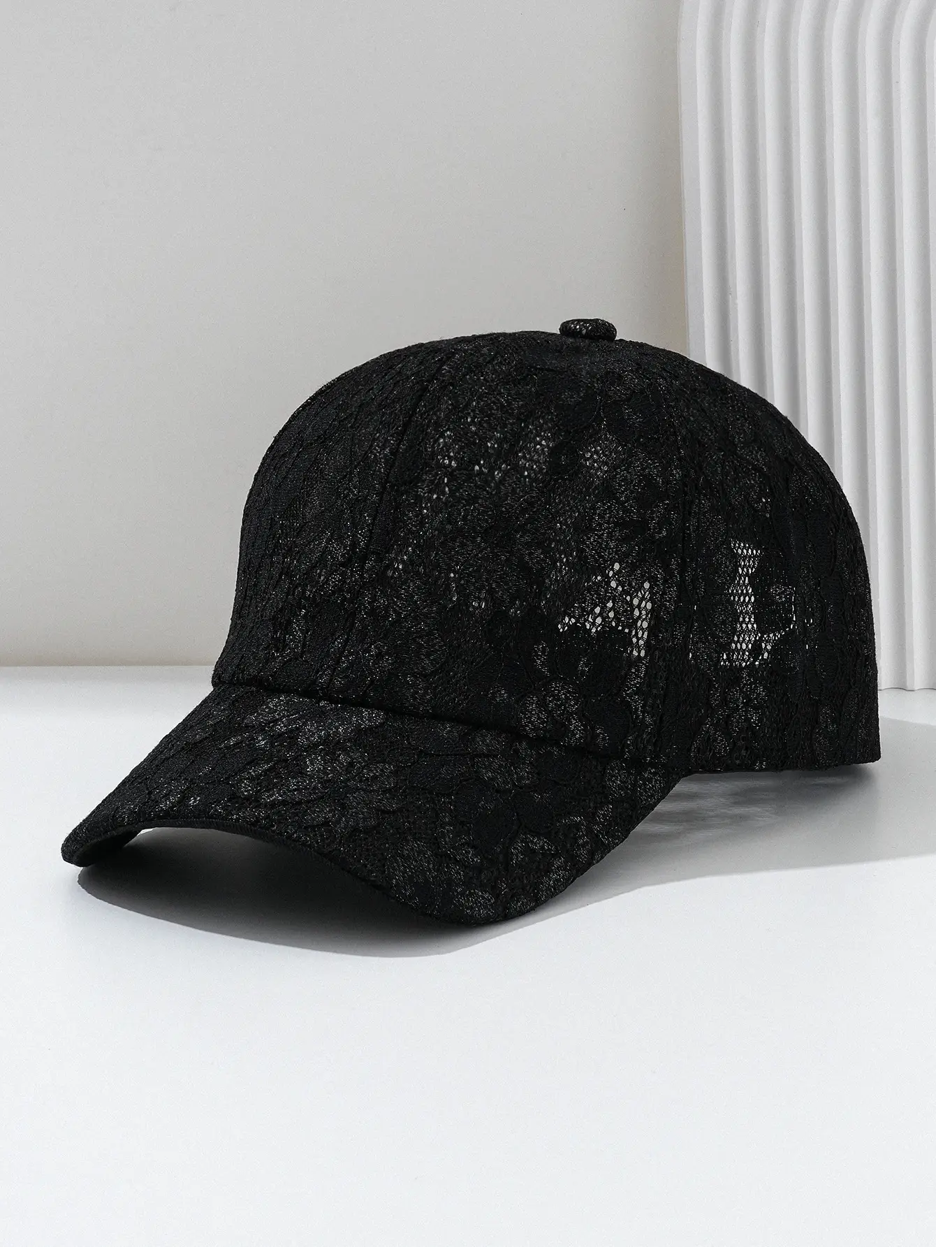 Lace Hollow Baseball Cap Women Men Cream — feature 4