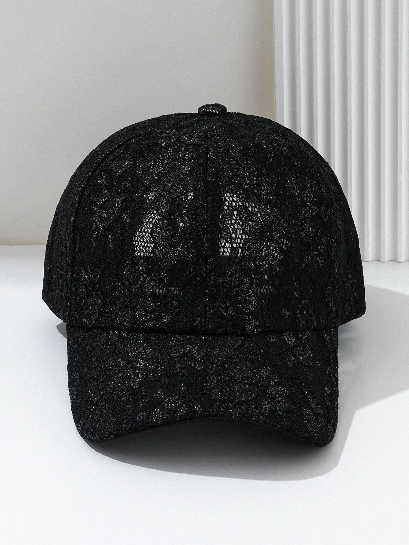 Lace Hollow Baseball Cap Women Men Cream — feature 5