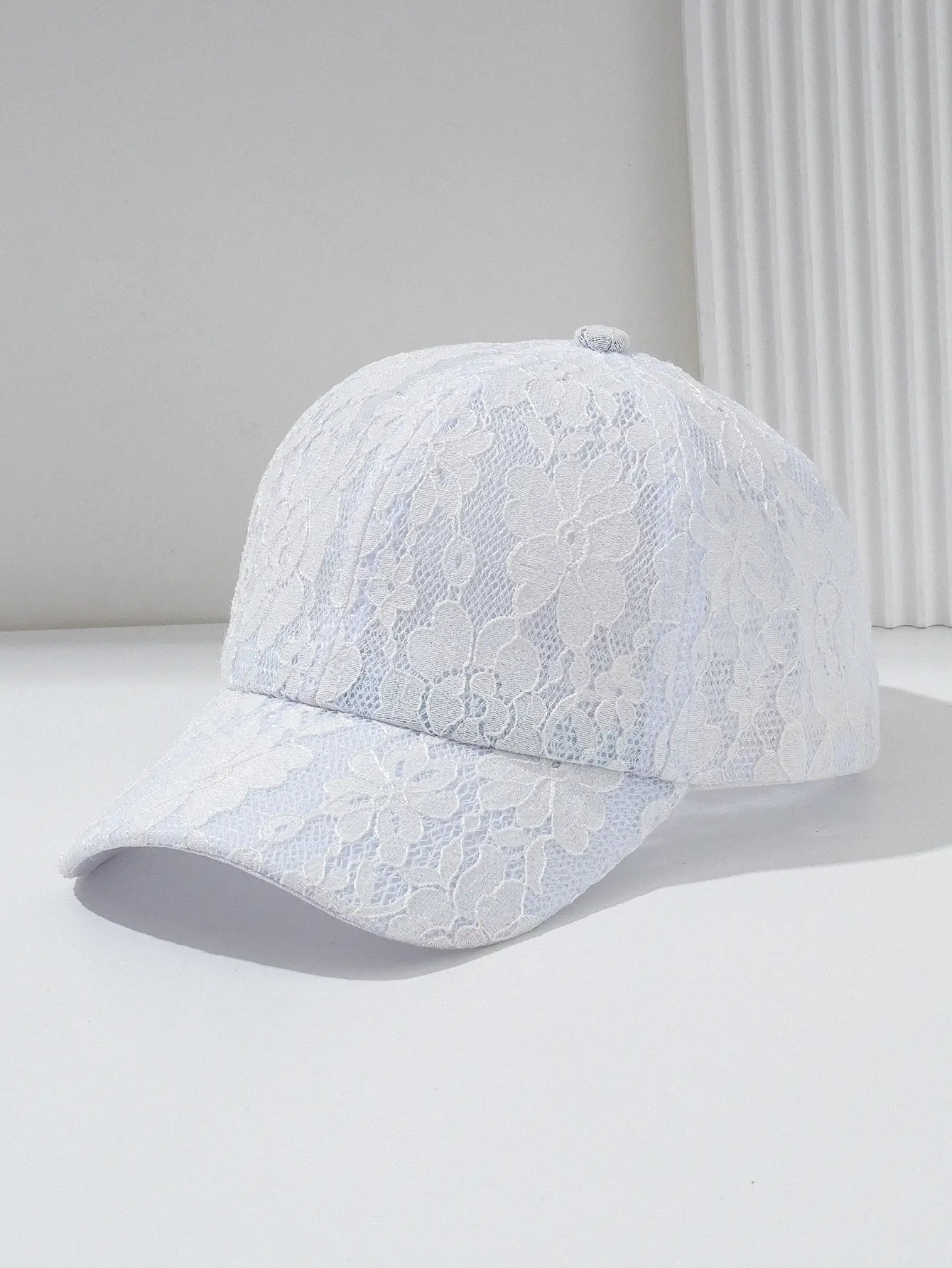 Lace Hollow Baseball Cap Women Men Cream — feature 6