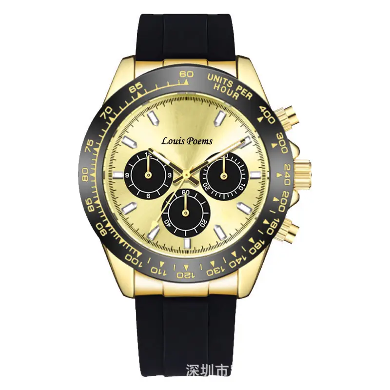 Louis Vuitton Chronograph Watch Gold Black Dial - Image 4