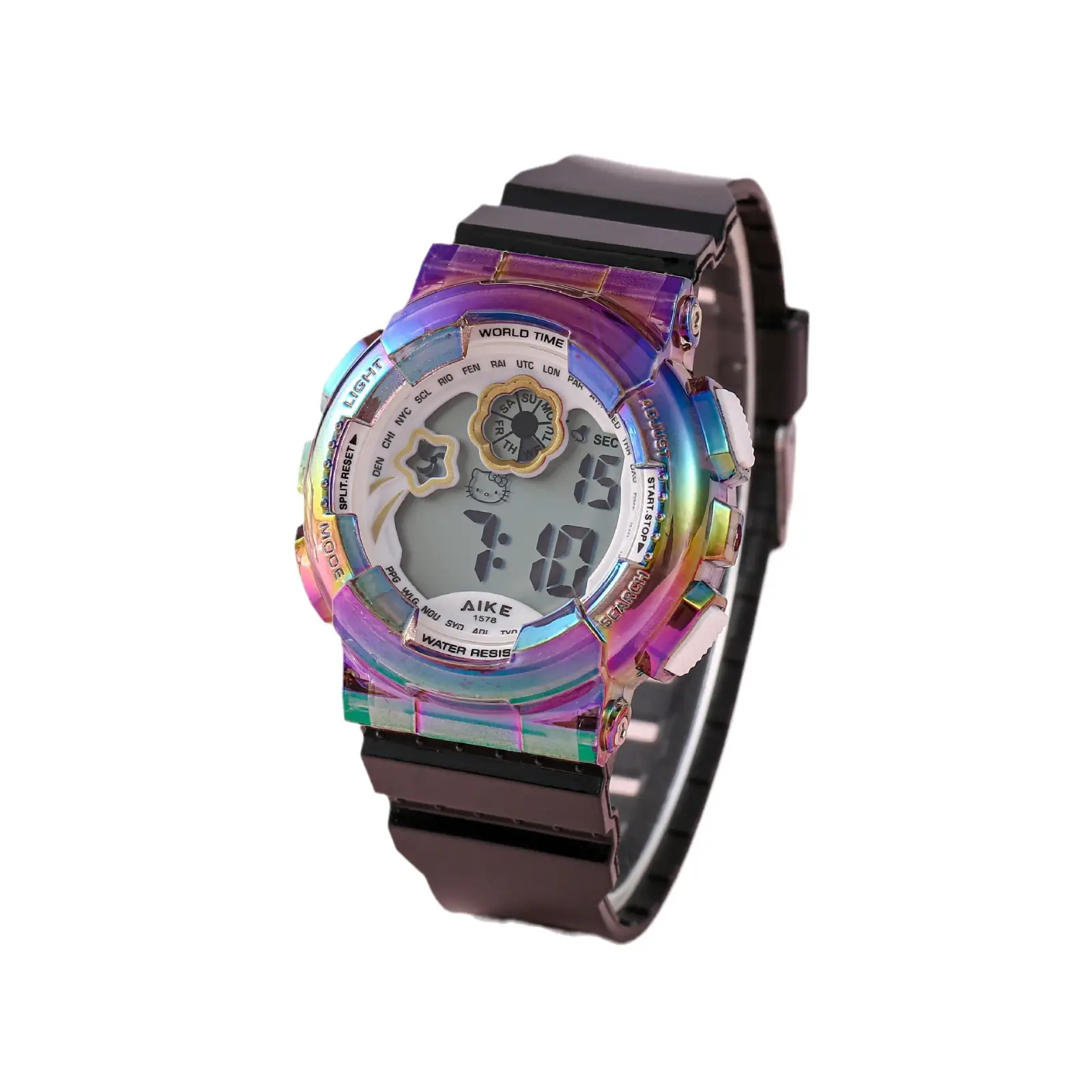 Kids Waterproof Digital Watch White LED Display