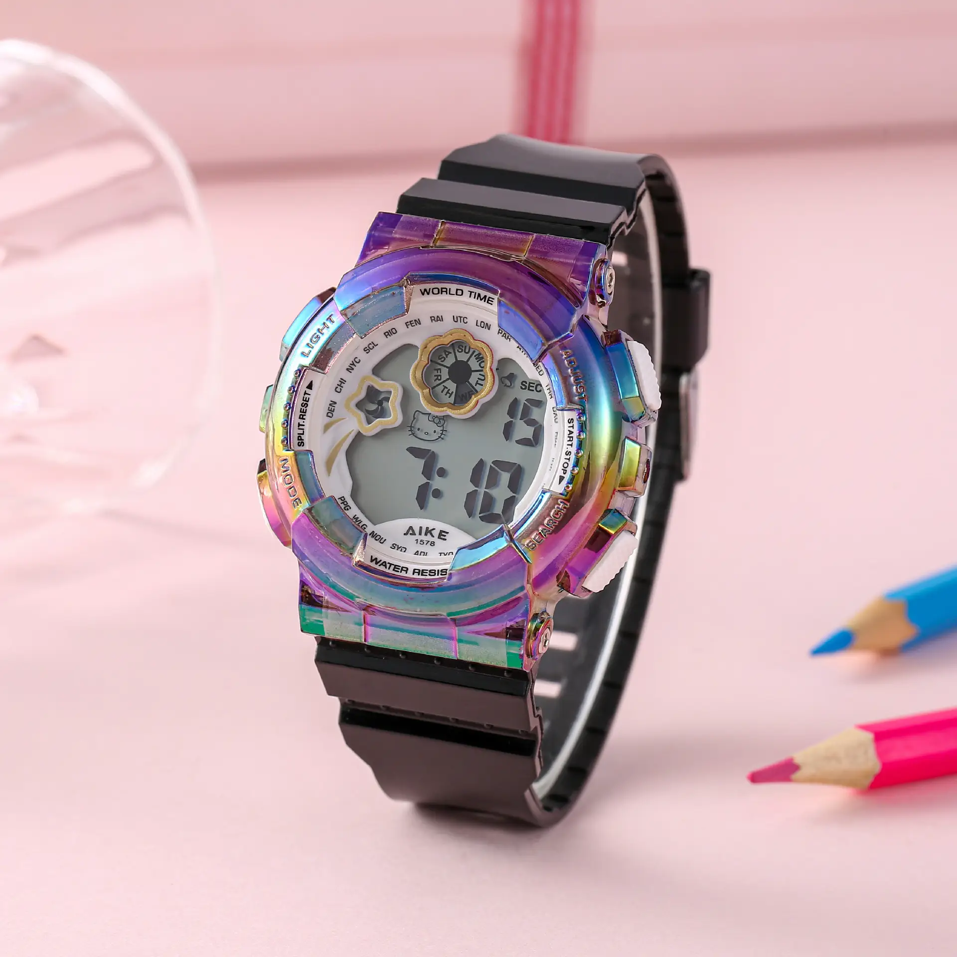 Kids Waterproof Digital Watch White LED Display — feature 10