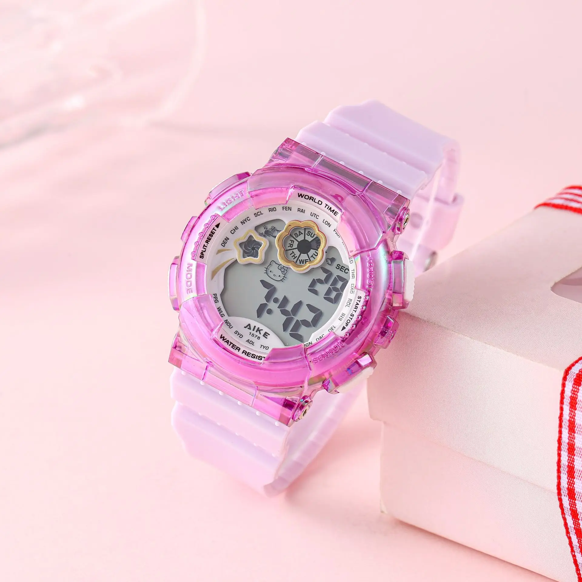 Kids Waterproof Digital Watch White LED Display — feature 13