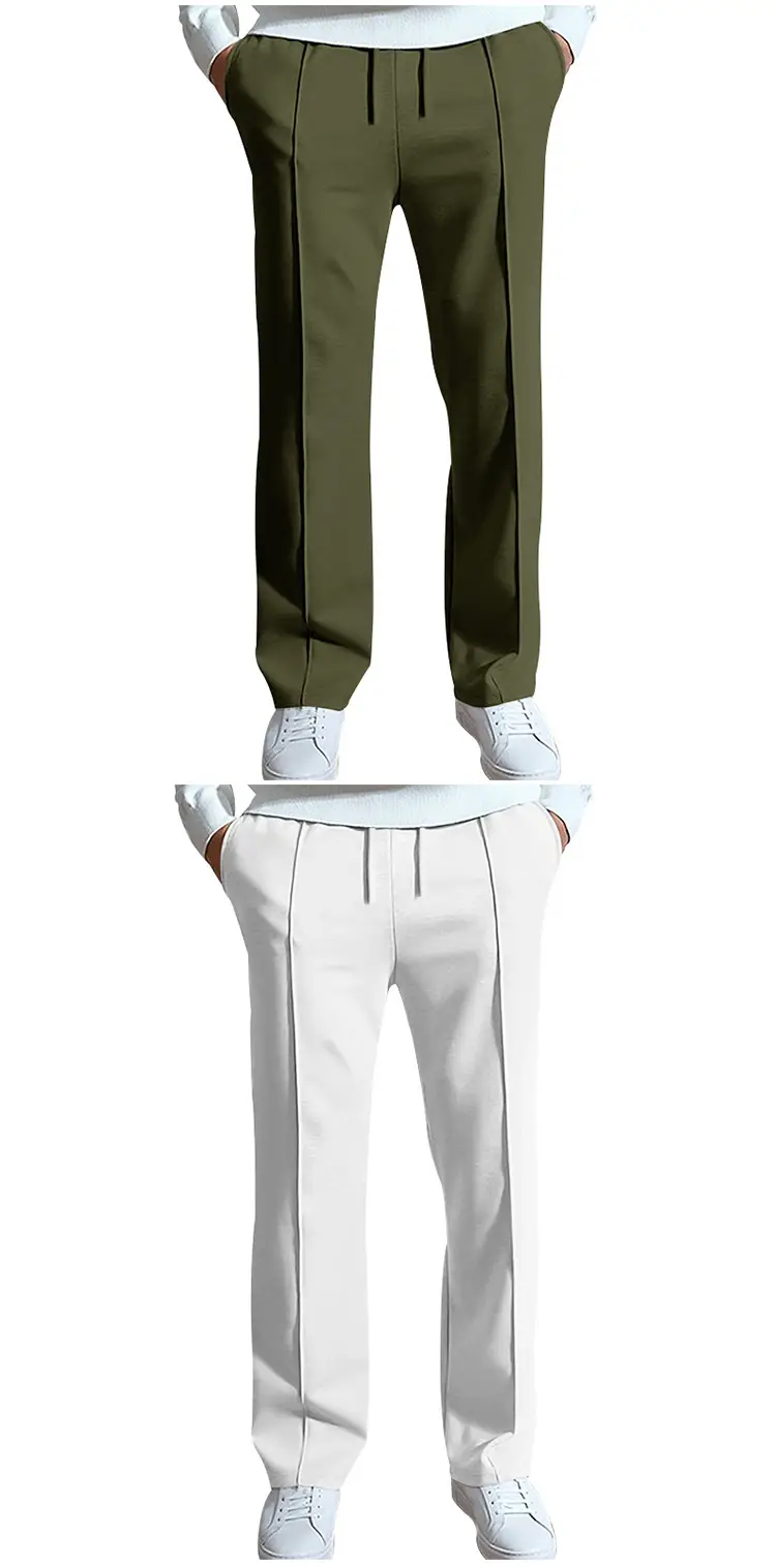 Men's Navy Blue Loose Straight Sports Pants Spring Summer — feature 14
