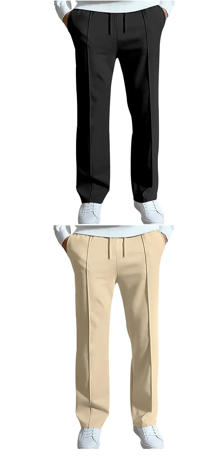 Men's Navy Blue Loose Straight Sports Pants Spring Summer — feature 17