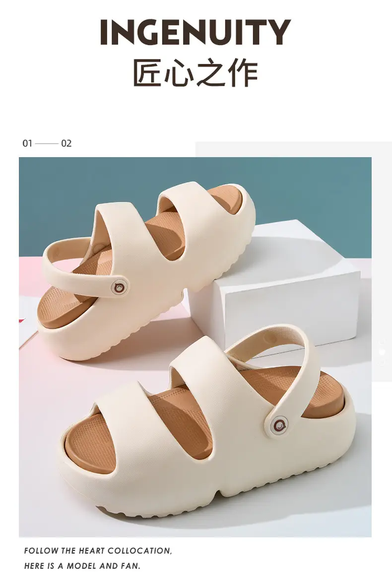 Cave Shoes Women's Summer Outer Wear Non-slip Thick Bottom Cute Slippers Outdoor Dormitory Height-increasing Anti-odor Dung Slippers — feature 10