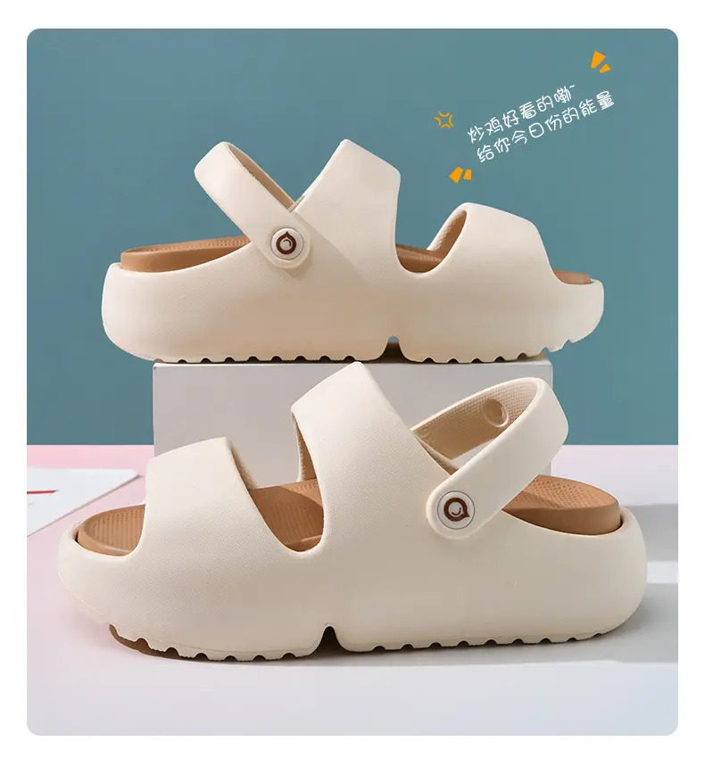 Cave Shoes Women's Summer Outer Wear Non-slip Thick Bottom Cute Slippers Outdoor Dormitory Height-increasing Anti-odor Dung Slippers — feature 12