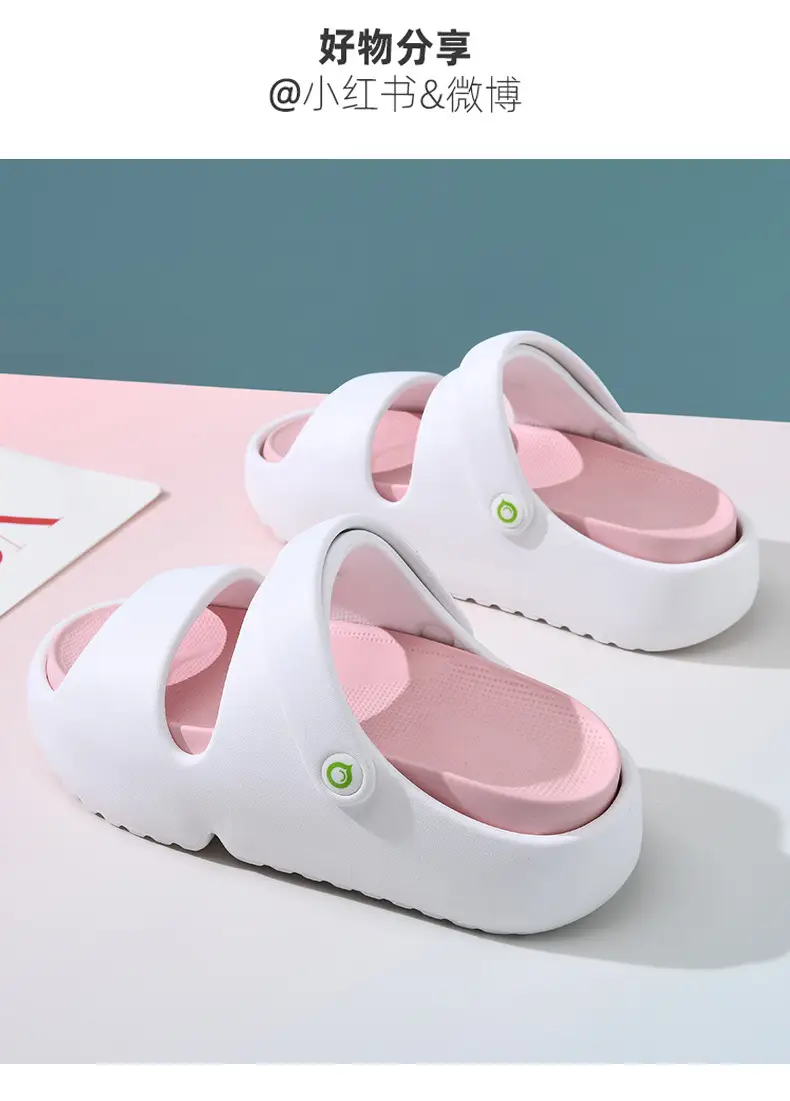 Cave Shoes Women's Summer Outer Wear Non-slip Thick Bottom Cute Slippers Outdoor Dormitory Height-increasing Anti-odor Dung Slippers — feature 14