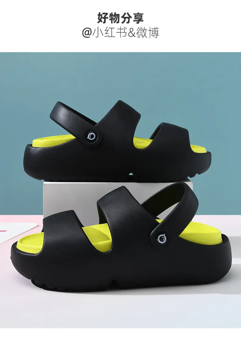 Cave Shoes Women's Summer Outer Wear Non-slip Thick Bottom Cute Slippers Outdoor Dormitory Height-increasing Anti-odor Dung Slippers — feature 19