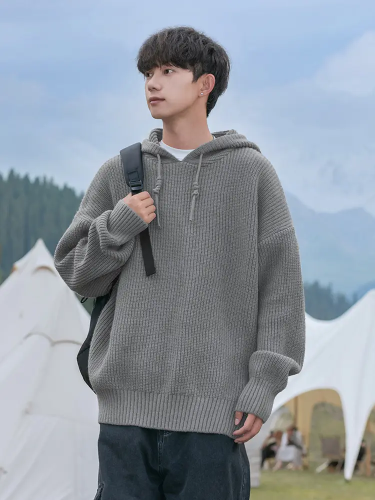 Maroon Hooded Sweatshirt 2024 Winter Casual Wear - Image 7