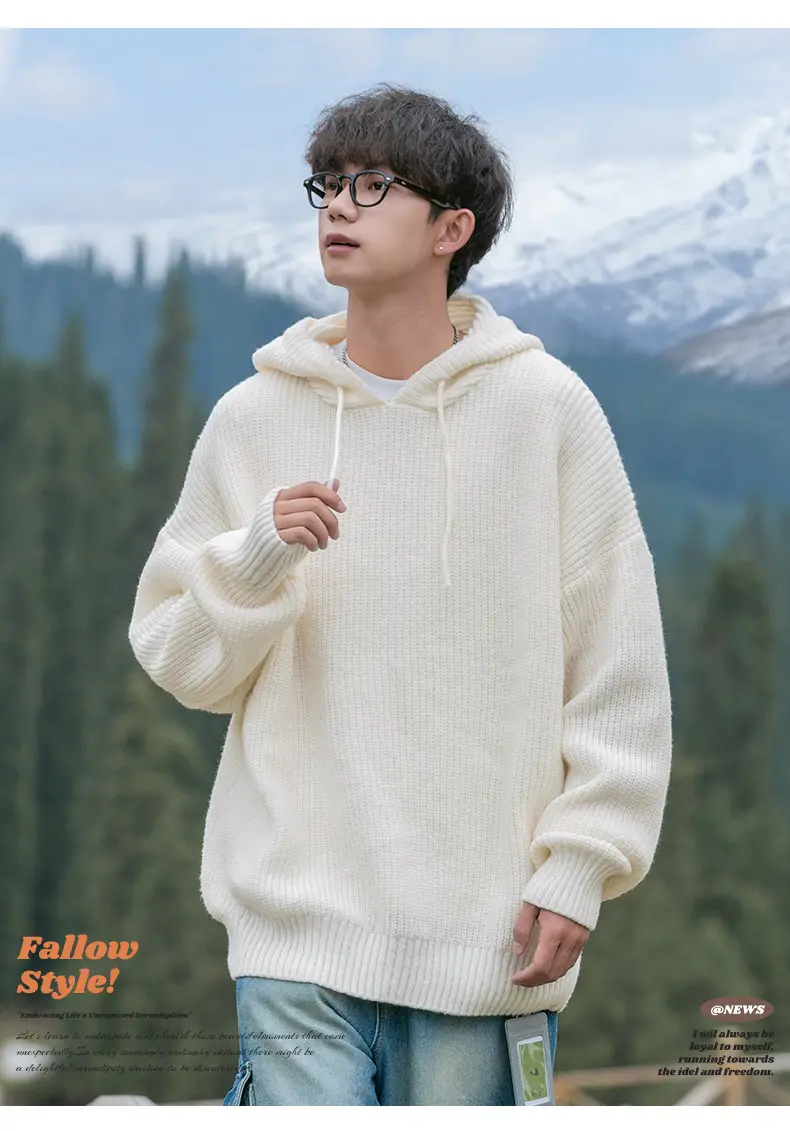 Maroon Hooded Sweatshirt 2024 Winter Casual Wear — feature 1