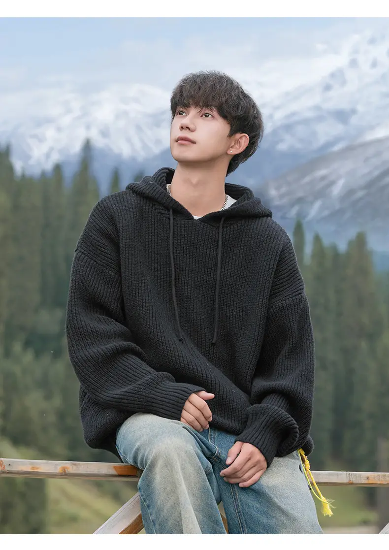 Maroon Hooded Sweatshirt 2024 Winter Casual Wear — feature 14