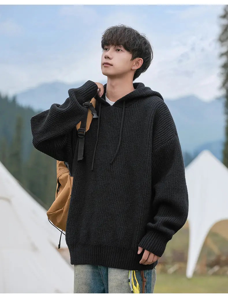 Maroon Hooded Sweatshirt 2024 Winter Casual Wear — feature 15