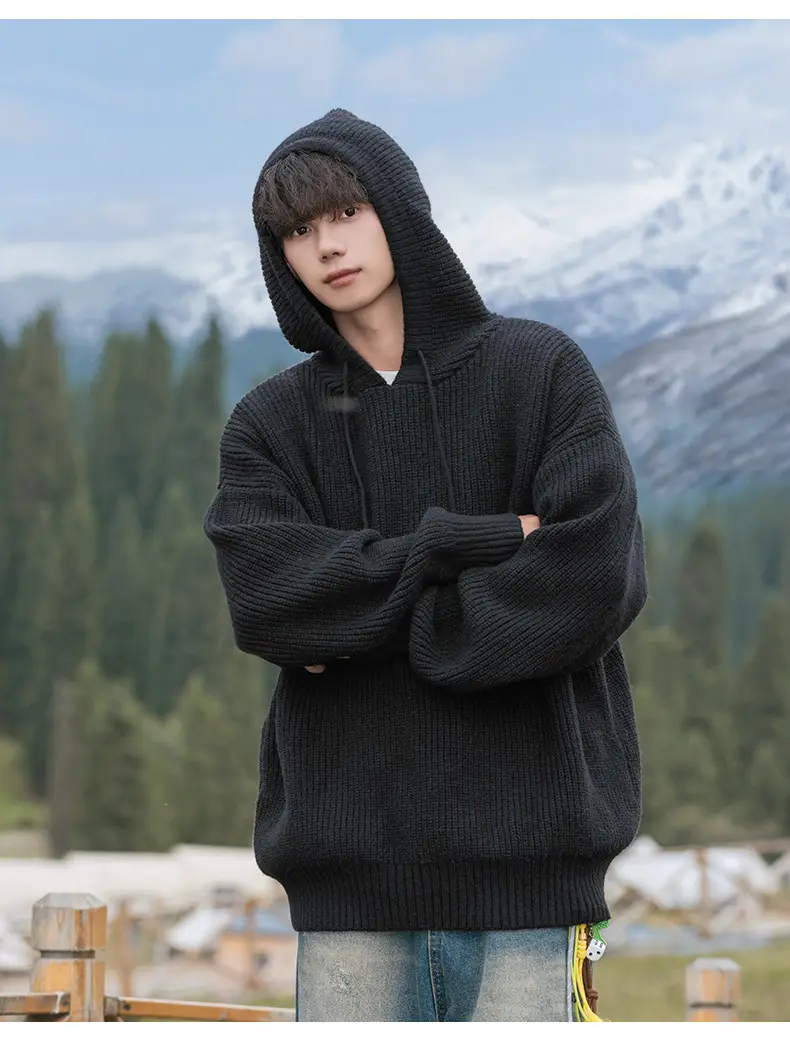 Maroon Hooded Sweatshirt 2024 Winter Casual Wear — feature 16