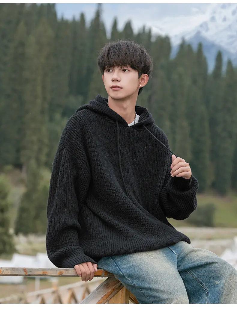 Maroon Hooded Sweatshirt 2024 Winter Casual Wear — feature 17