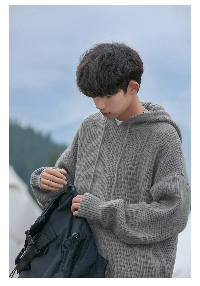 Maroon Hooded Sweatshirt 2024 Winter Casual Wear — feature 18