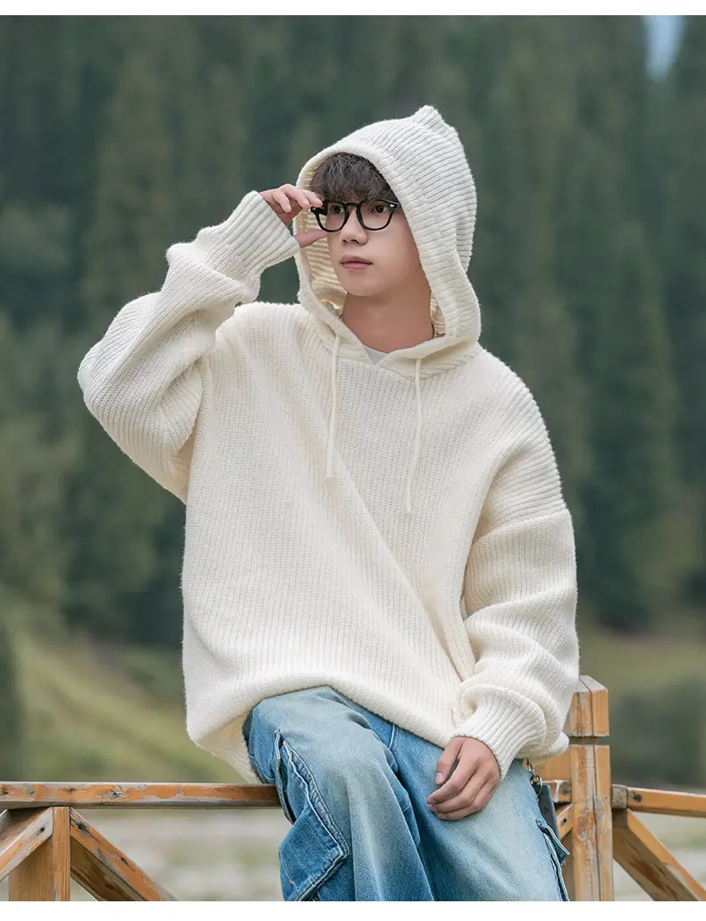 Maroon Hooded Sweatshirt 2024 Winter Casual Wear — feature 7