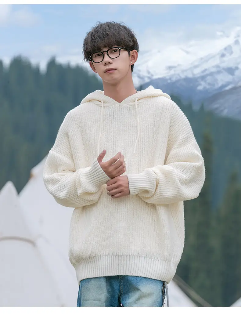 Maroon Hooded Sweatshirt 2024 Winter Casual Wear — feature 8