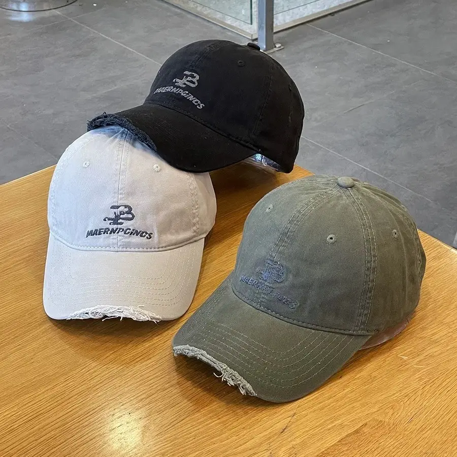 Women Retro Hole Baseball Cap Sunshade Grey - Image 9