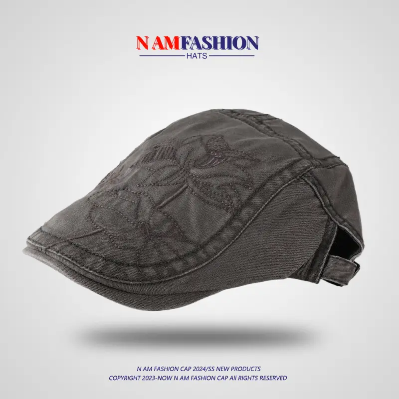 New Lotus Embroidery British Vintage Spice Girl Hat — feature 10