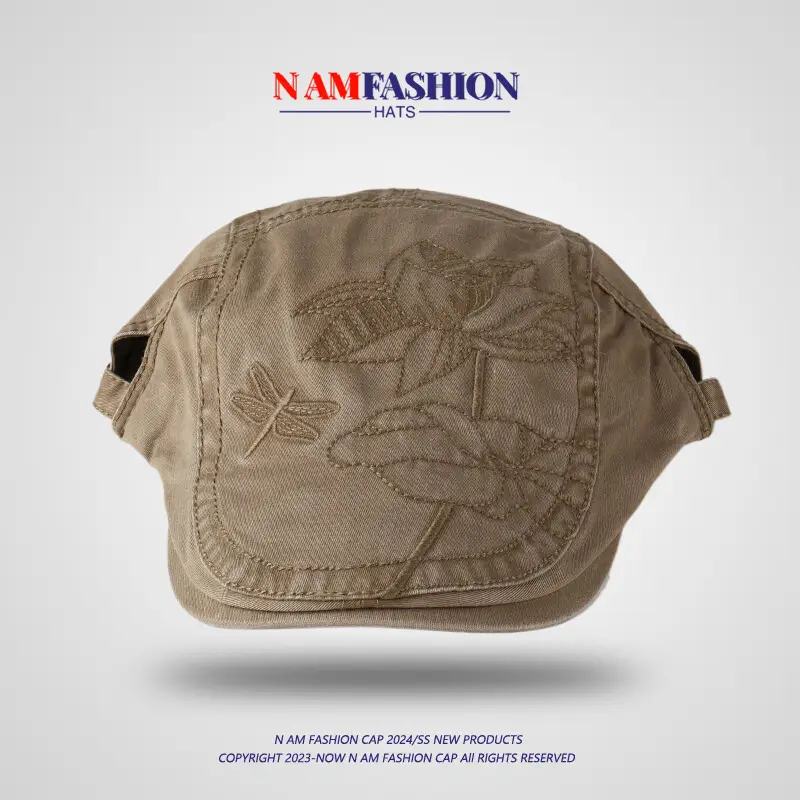 New Lotus Embroidery British Vintage Spice Girl Hat — feature 7